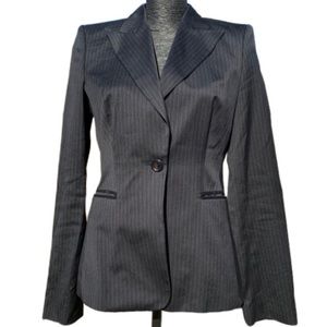 Hugo Boss Charcoal pinstripe wool blend blazer size 4